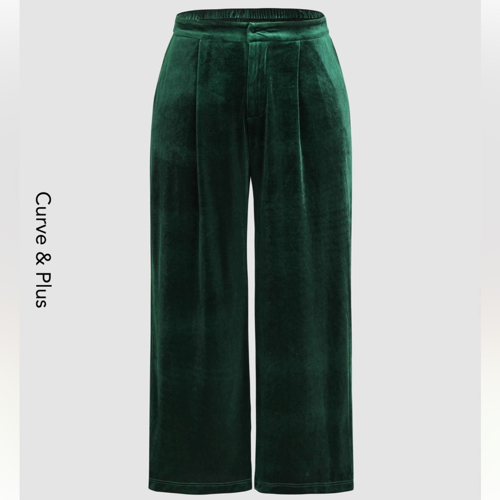 Cider curve & plus solid velvet middle waist